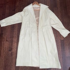 Vintage Cream leather trench coat